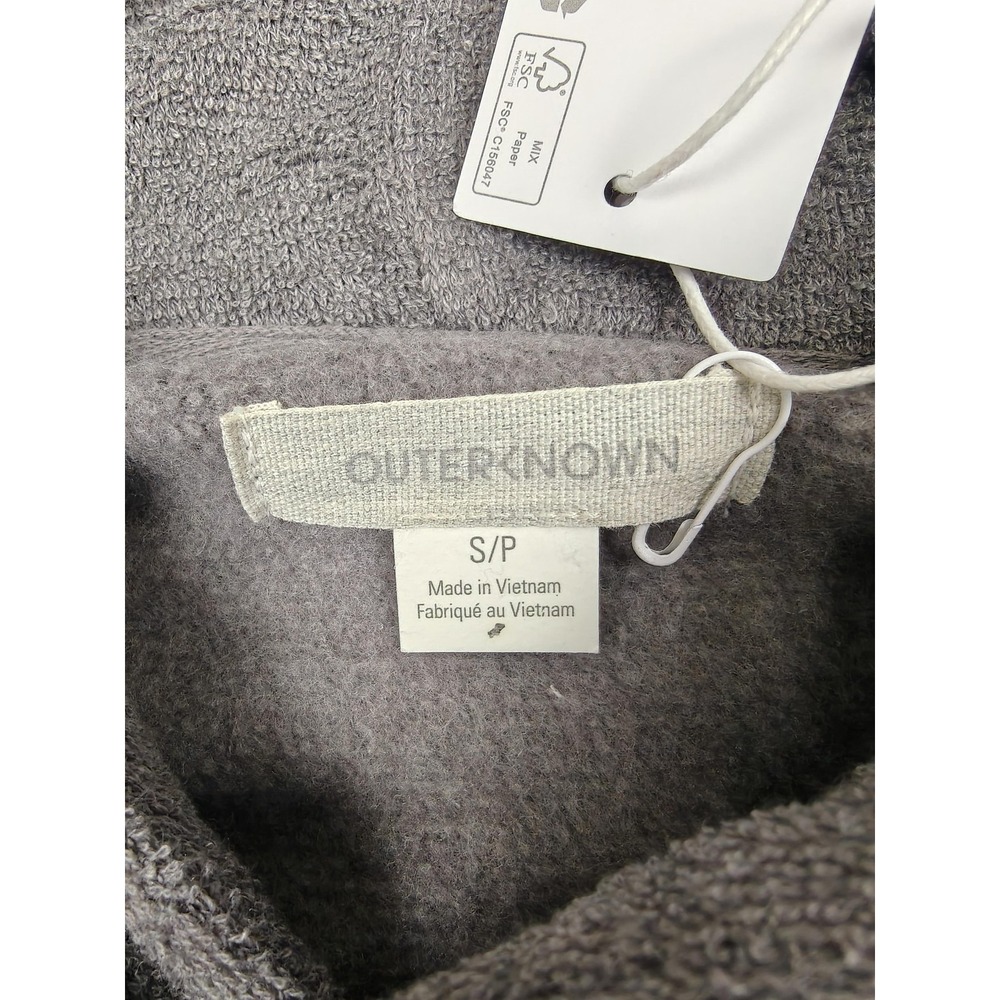 Outerknown Hoodie Womens Small Gray Terry Organic Cotton Pullover Sweatshirt New - Picture 4 of 9